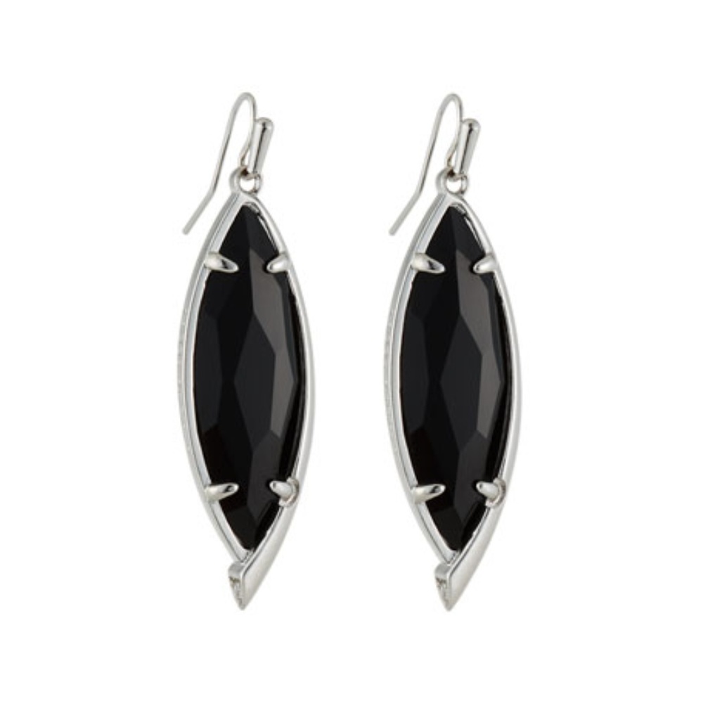 Kendra Scott Maxwell in Rhodium & Black Glass